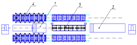 Общий вид линии по производству кровельных и стеновых панелей с базальтовым утеплителем.
