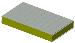 Пример стеновой панели монтажной шириной 1000мм и толщиной по утеплителю 150мм.